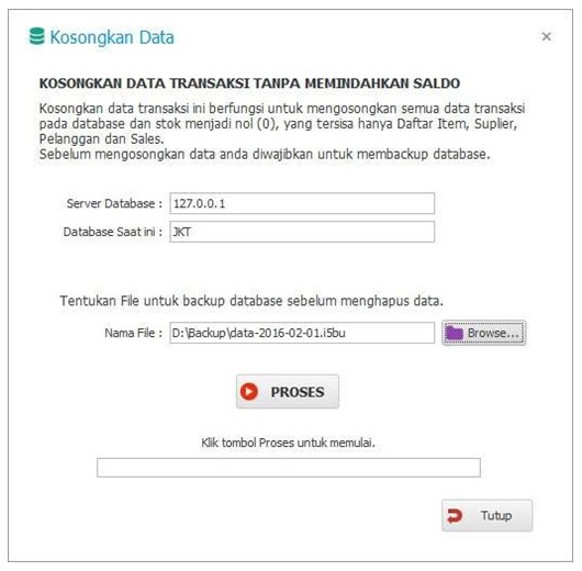 kosongkan data tanpa pindah saldo