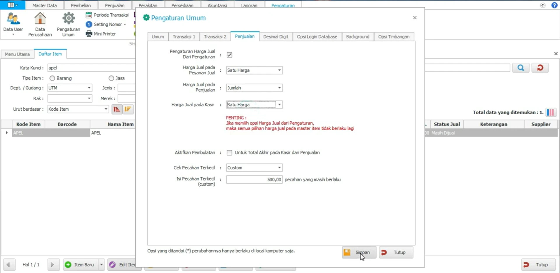 aplikasi kasir harga eceran grosir
